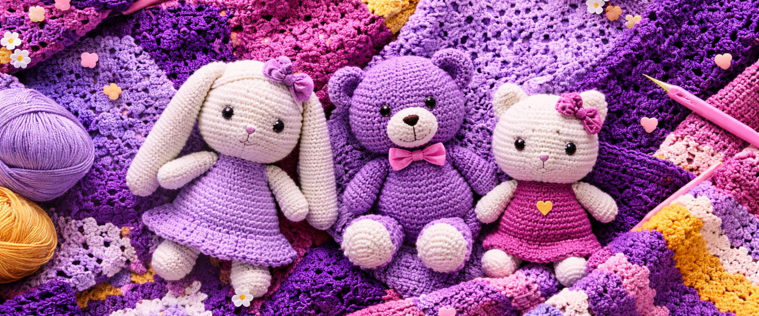 Colorful crochet blankets